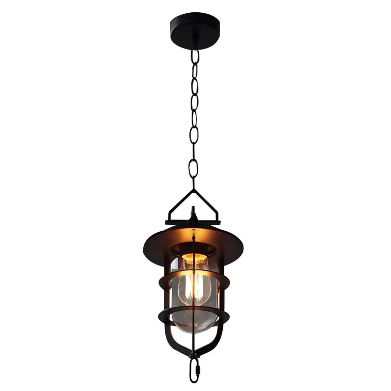 Loft American Country Retro Restaurant Chandelier Creative Personality Corridor Aisle Light Dock Iron Cage Pendent Light
