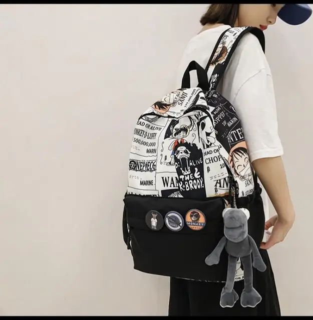 Anime OP Chopper Backpack Shoulders Bag Tony Tony Chopper PU Leather School  Bag Girls Boys Holiday