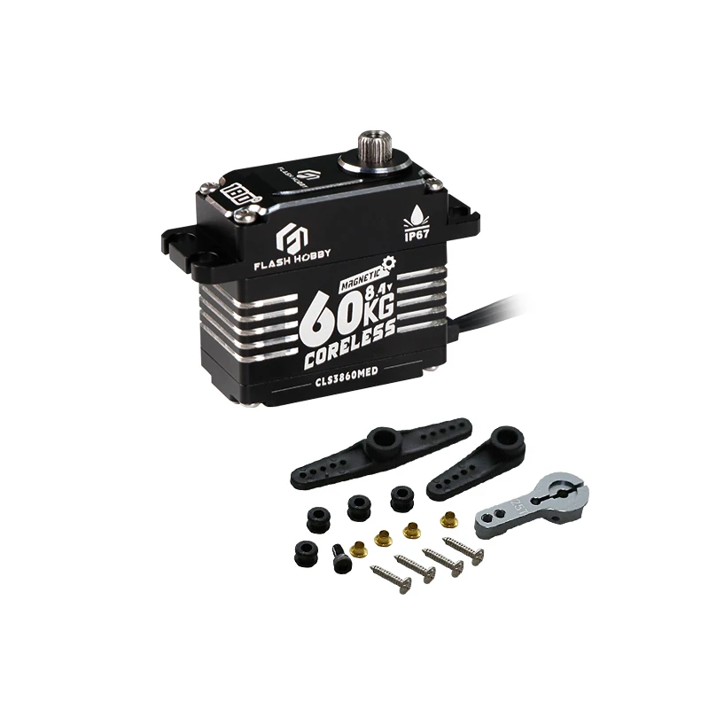 

FASH HOBBY Waterproof Servo 60Kg High Speed Coreless servo 14Bit Magnetic Encoder RC 1/8 1/10 Scale RC Cars