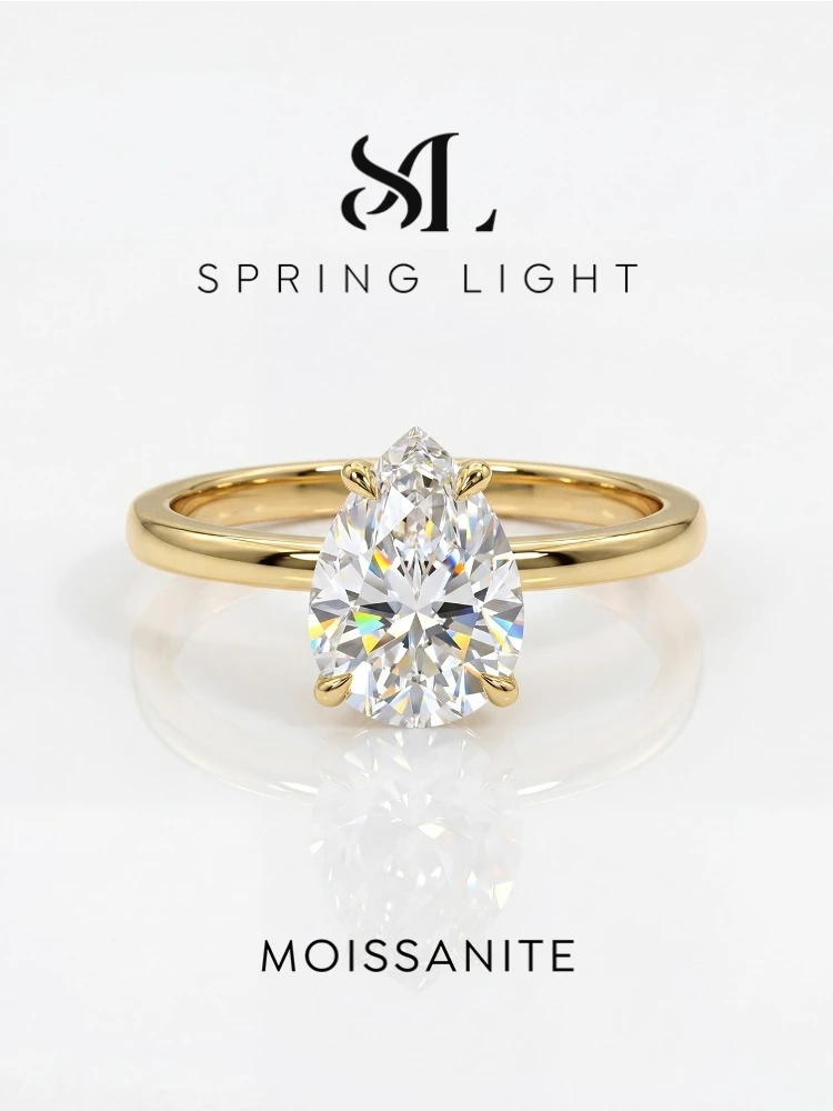 Luxuriöser 1CT zertifizierter Moissanit-Diamant Luxus-Wassertropfen-Verlobungsring für Damen Hochzeits-Schmuck von hoher Qualität