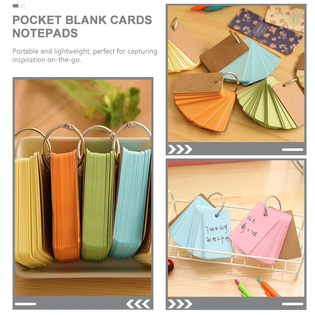 Portable Notebooks Index Cards Blank Flashcards Vocabulary Learning Cards Memory Office Supplies Business Pocket custom cards