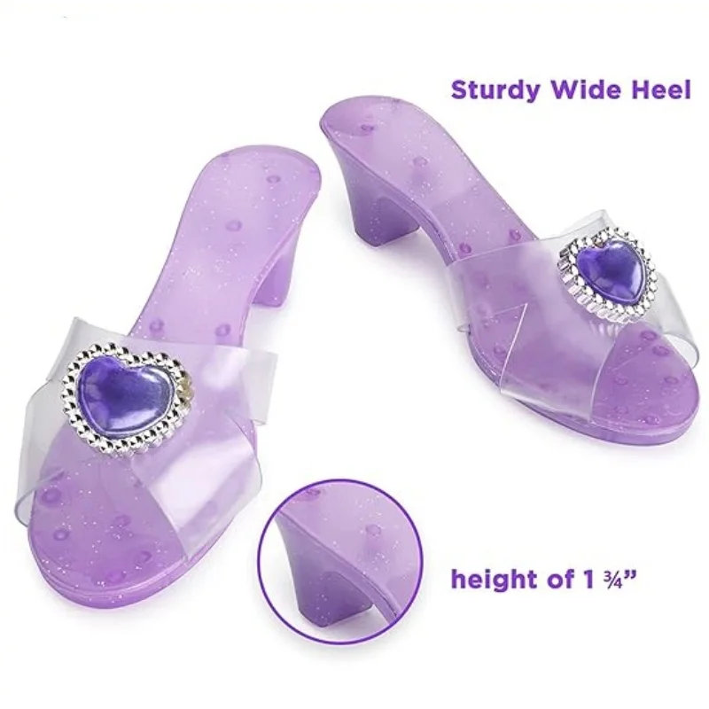 Princess Pretend Toys, Princess Dress Up Shoes Heels Tiaras, Costume Jewelry Set for Girls