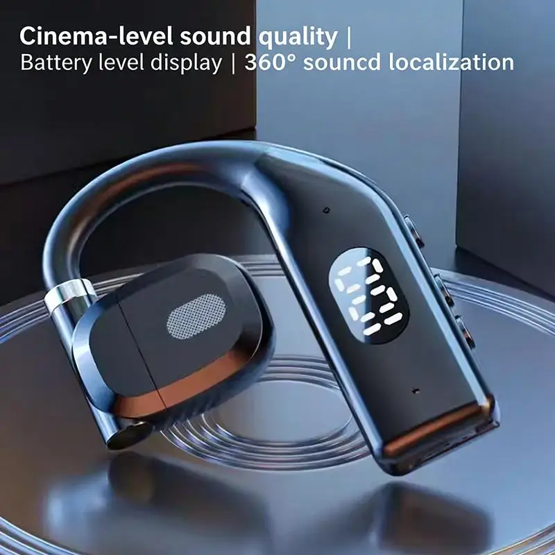 Wireless Bluetooth Earhooks Headphones - HiFi Stereo Noise-Reduction Earbuds with Microphone