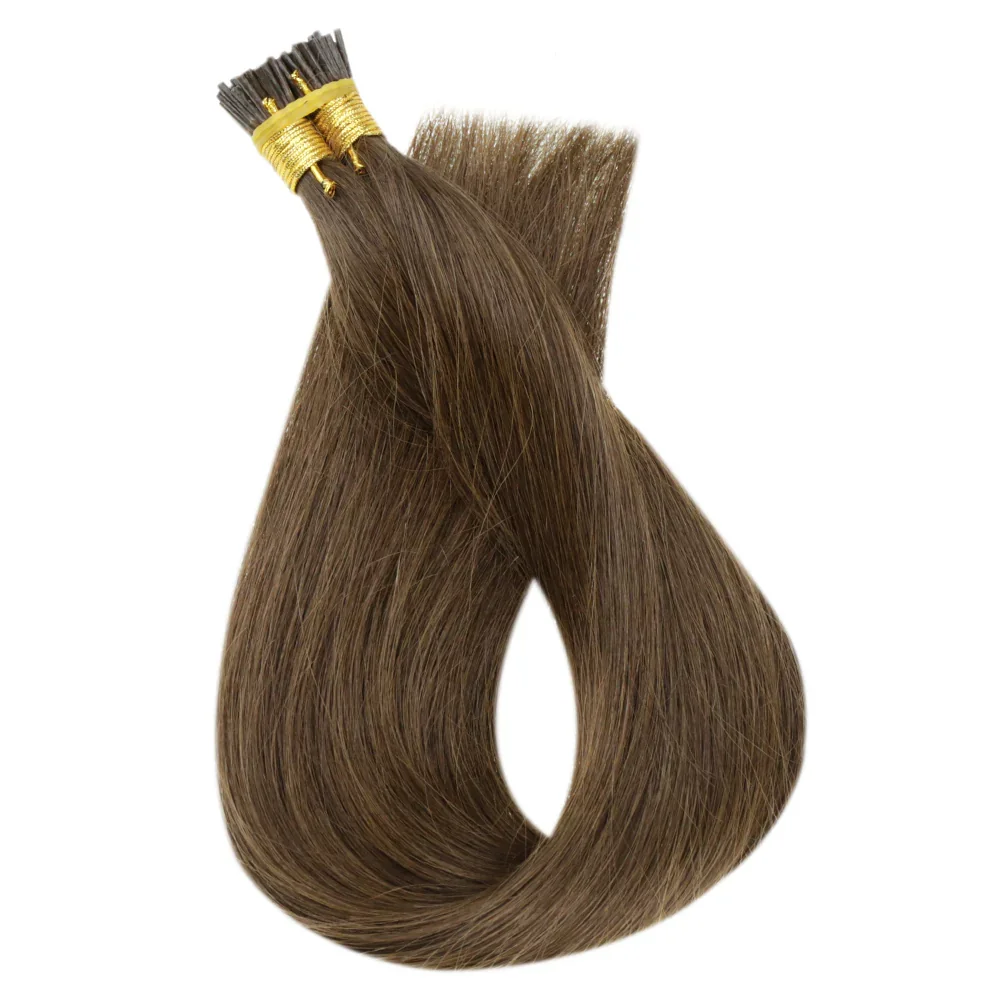 LaaVoo Remy I Tips Human Hair Extension 100% Real Straight Natural Human Hiar Keratin Fusion 16-22inch 40g I Tip Hair Extensions