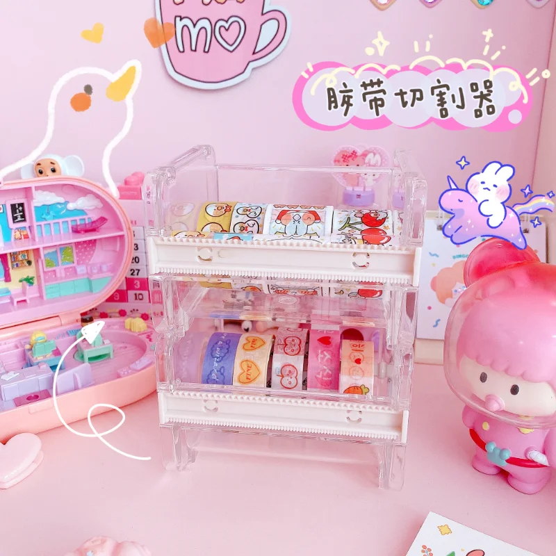 

Портативный прозрачный дозатор клейкой ленты, настольный держатель для клейкой ленты, коробка для хранения, органайзер, канцелярские товары для школы и офиса