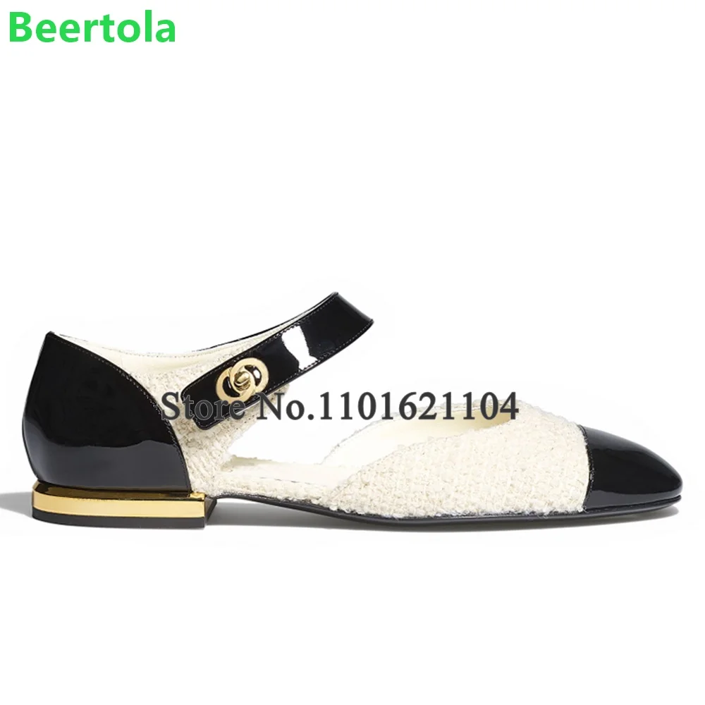 Flat With Mixed Colors Round Toe Shoes For Female Women Elegant Simple Luxury Design Ankle Strap Shallow All-match Girl's Shoes