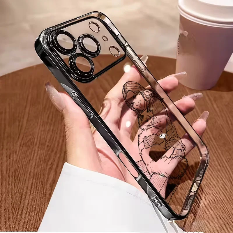 Personalized Customized Photo Sketch Lines Personalized Plating Transparent TPU Case thumbnail 5
