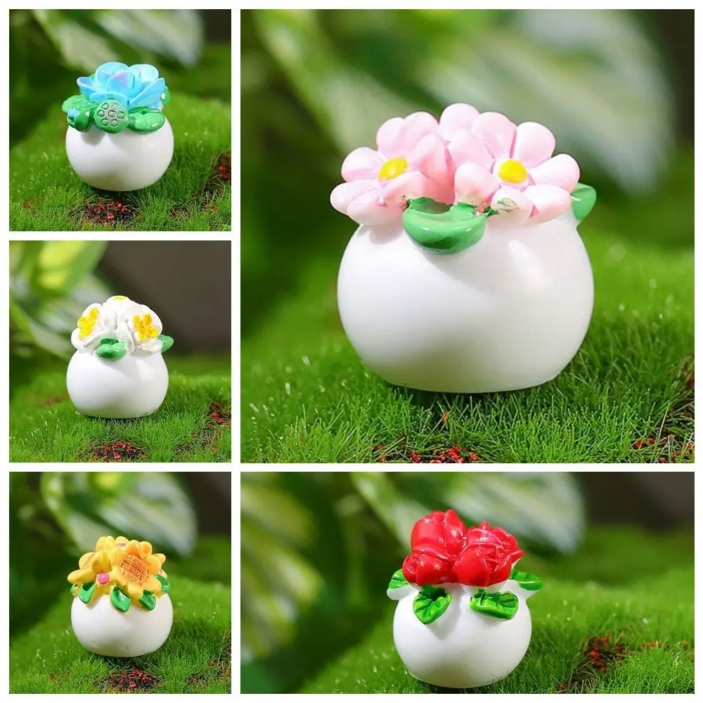 High Imitation 1/12 Simulation Potted Plants Miniature Resin Mini Plant Model Simulation Flower Plant Potting Simulation Cactus