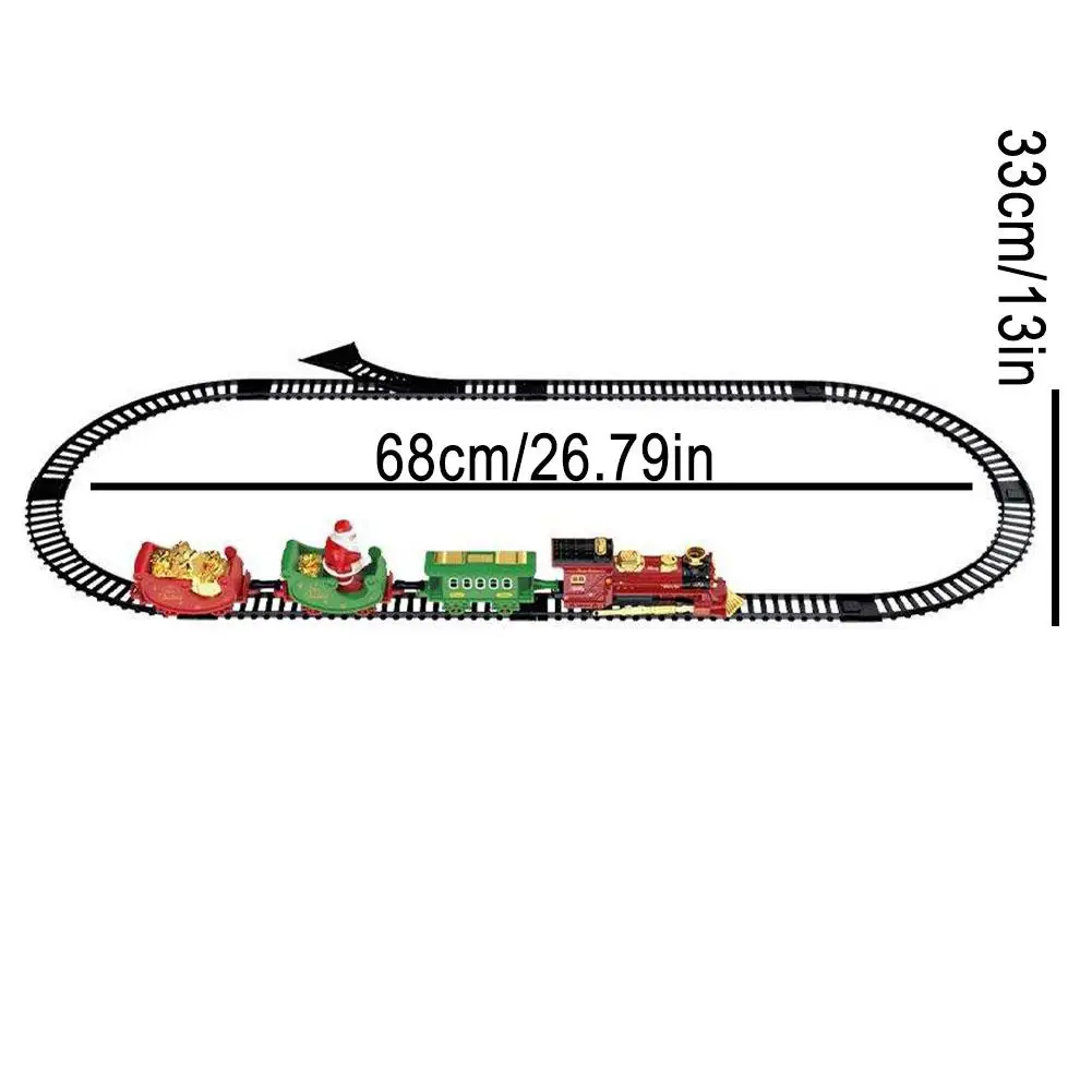 어린이 전기 크리스마스 기차, 음악과 LED 조명이 있는 3D 트랙 장난감, 어린이 휴일 생일을 위한 교육 선물