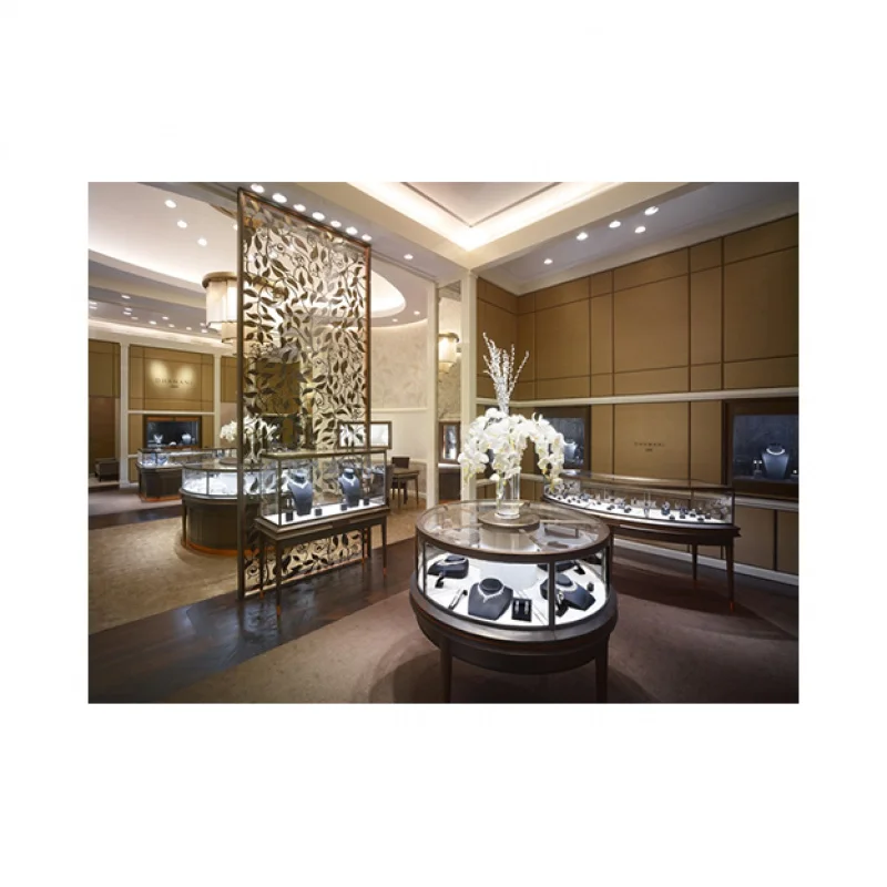 

custom.Customized Popular Jewelry Shop Round Metal Display Cabinet Showcase Design