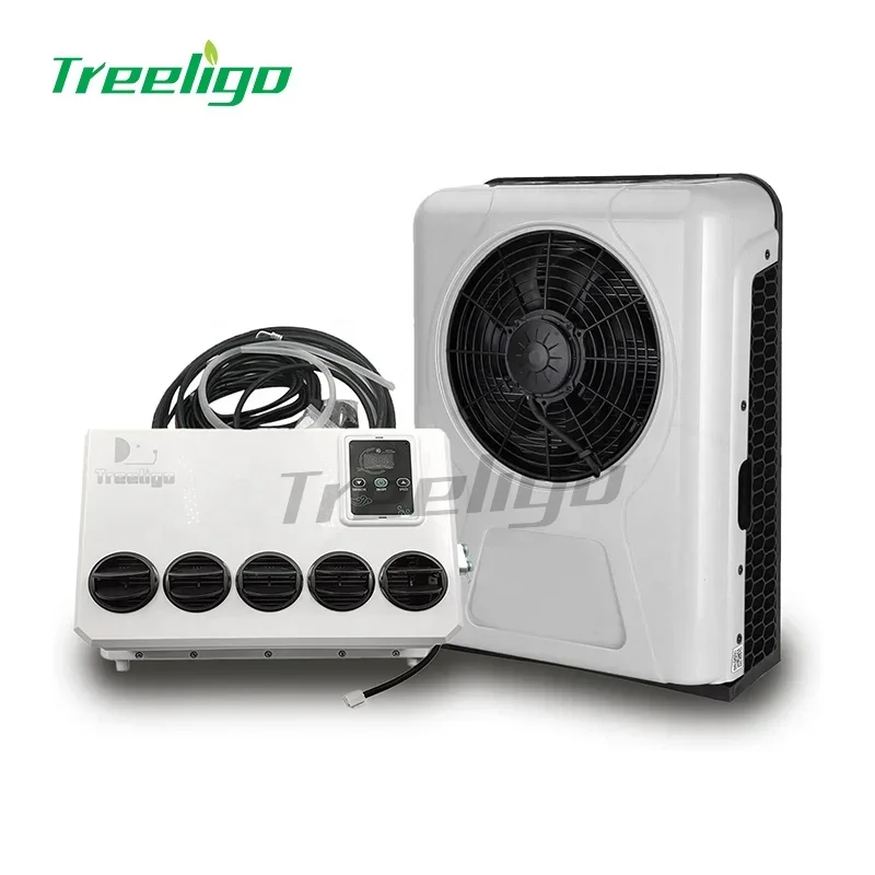 Treeligo universal ac 12 volt  24v condizionatore air conditioning 12v air conditioner for camper semi truck cabin 4