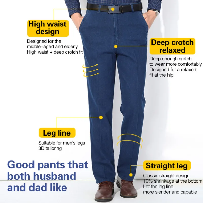 Jeans Uomo Elasticizzato Vita Regolare