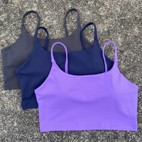 Backless Sports Bra Gym Workout Top Thin Strap Yoga Vest Women High Support Fitness Bralette Push Up Running Padded Underwear 2