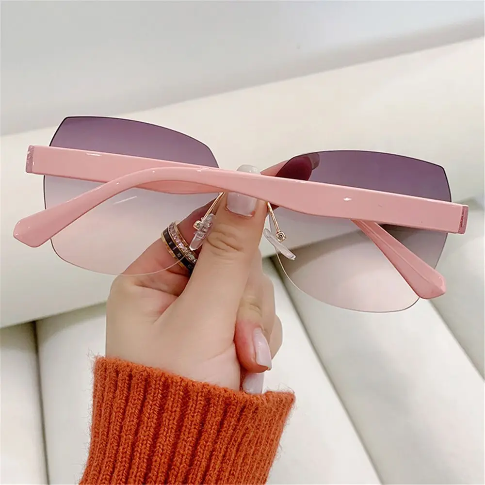 Summer Vintage UV400 Frameless Sun Glasses Rimless Sunglasses Women Shades Gradient Sunglasses