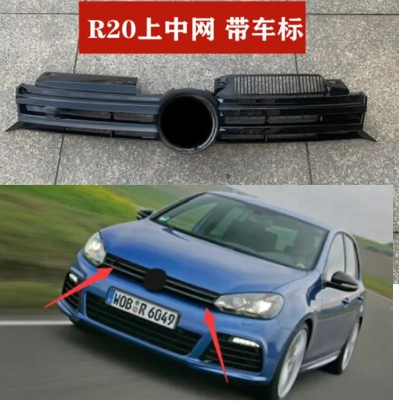 

ABS glossy black Center Grille front bumper grill For Volkswagen V W Golf 6 MK6 GT I R20 2011 2012 2013 2014 Car Accessories