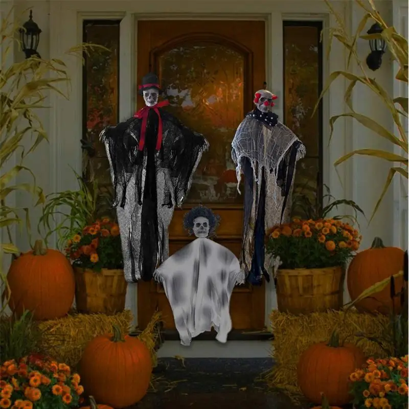 

Искусственное и яркое украшение, искусственное украшение, украшение черепа, скелет, дом с привидениями, праздничное украшение для вечеринки, легко повесить