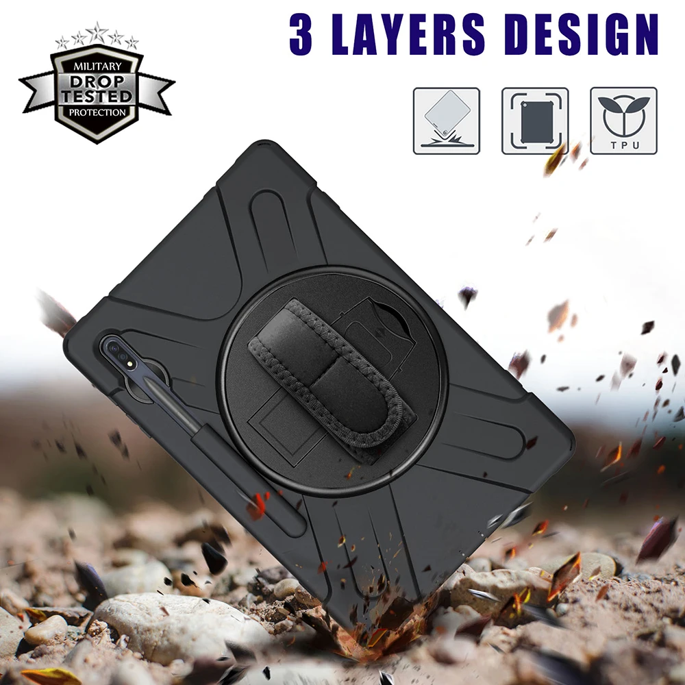 Shockproof Handle Shoulder Strap Case para Samsung Galaxy Tab s9 Plus s9 Ultra 11 12 14 1.6 Capa com Pen Holder - Imagem 3