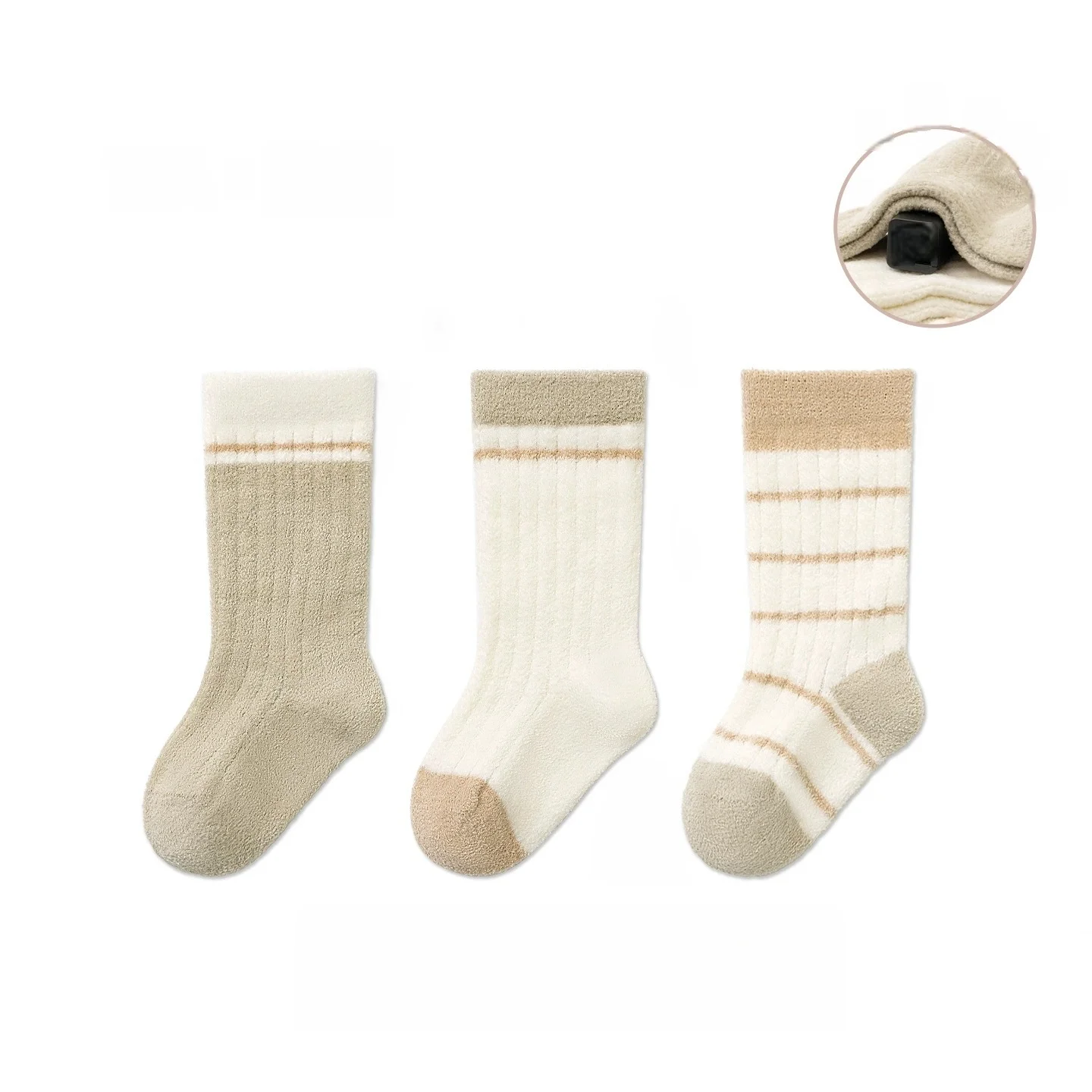 3 Pairs Children Socks Girls Socks Knee Casual Fashion Striped Printing Knee Socks Kids Breathable Cotton Girl Boys Socks