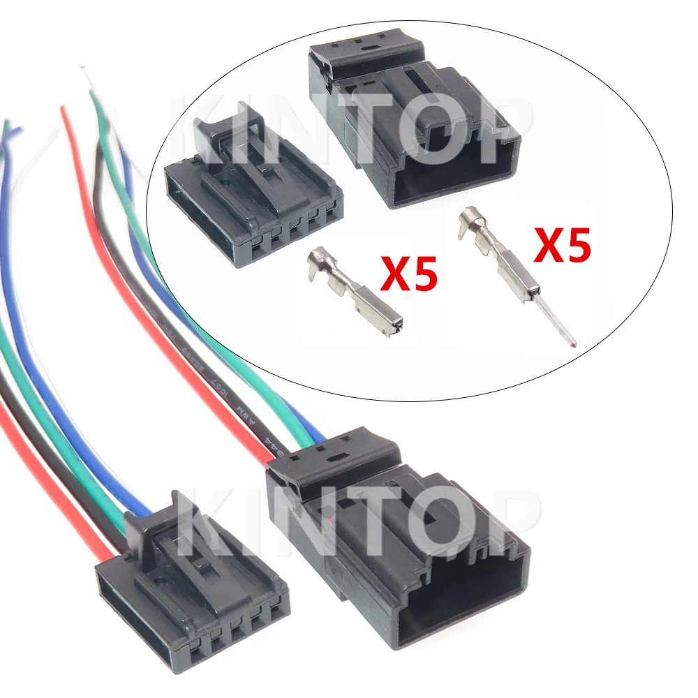 

1 Set 5 Pins 8R0973705 Car Steering Wheel Male Plug Female Socket with Cables 8R0973605 1418778-2 1563569-1