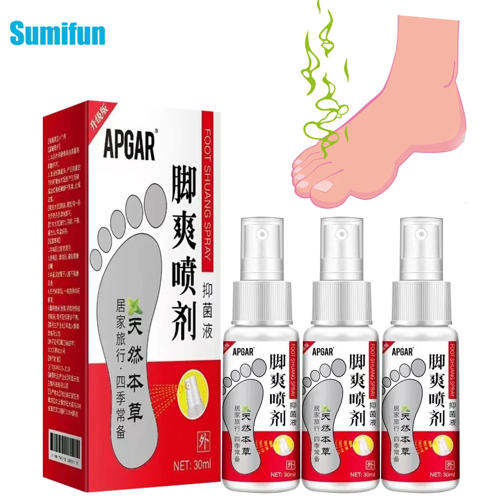 

1/2/3Pcs Sumifun Athlete Foot Spray Removing Odor Antipruritic Toe Ulcer Tinea Pedis Anti-Itch Peeling Health Care Treatment