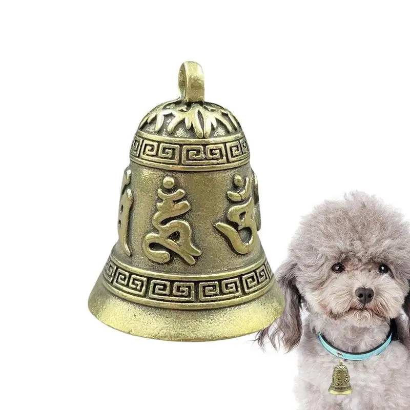 

Bear Bells Hiking Gear Alarm Outdoor Warning Bell With Buddhist Six-character Mantra Pattern Brass Bear Bell For Rock Climbing
