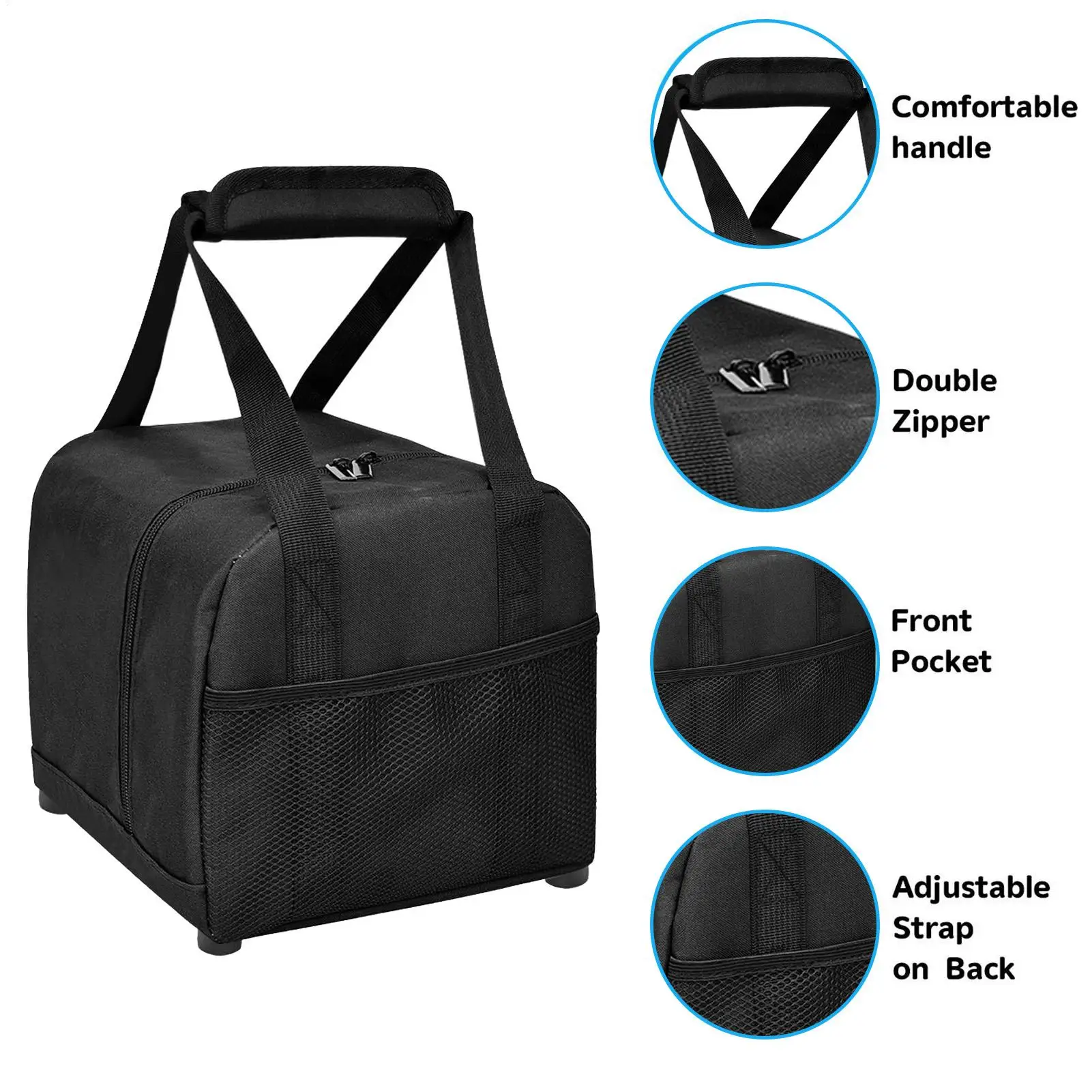 Bowling Bag Bowling Ball Carrier Bag with Padded Holder Waterproof Handbag with Side Mesh Pockets for Players Men Athlete