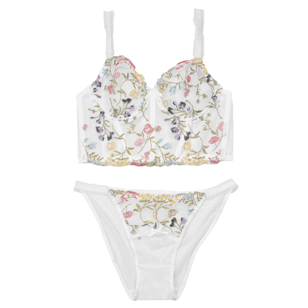 Victoria's Secret Coconut White Embroidered Thong Knickers