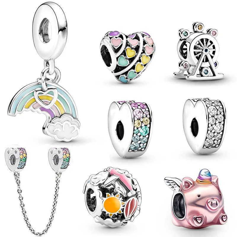 

CHIELOYS 2 шт./лот Модная Радуга любви Очаровательная подвеска из бисера Подходит для брендового браслета и ожерелья для женщин ювелирные изделия Сделай Сам подарки