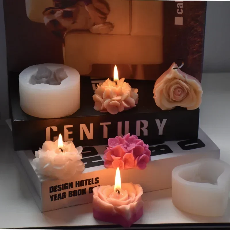 Colonna a tema San Valentino con stampi in silicone per tazze di candele fai -da-te a forma di cuore all'ingrosso