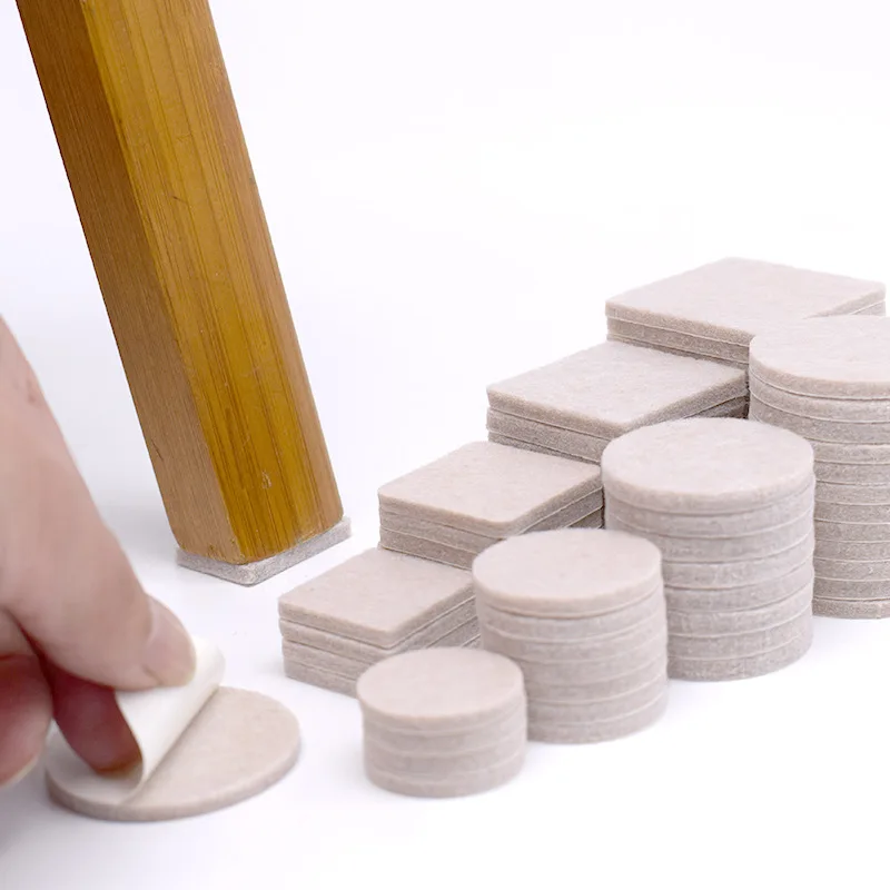 Furniture Leg Pads 18-128pcs Chair Table Leg Felt Pads Floor Scratch Protector Self Adhesive Mute Non-slip