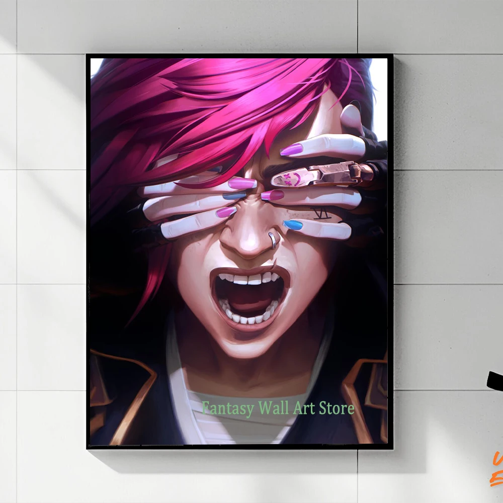 Arcane Season 2 Character Graffiti Art Canvas Poster – Aesthetic Wall Décor