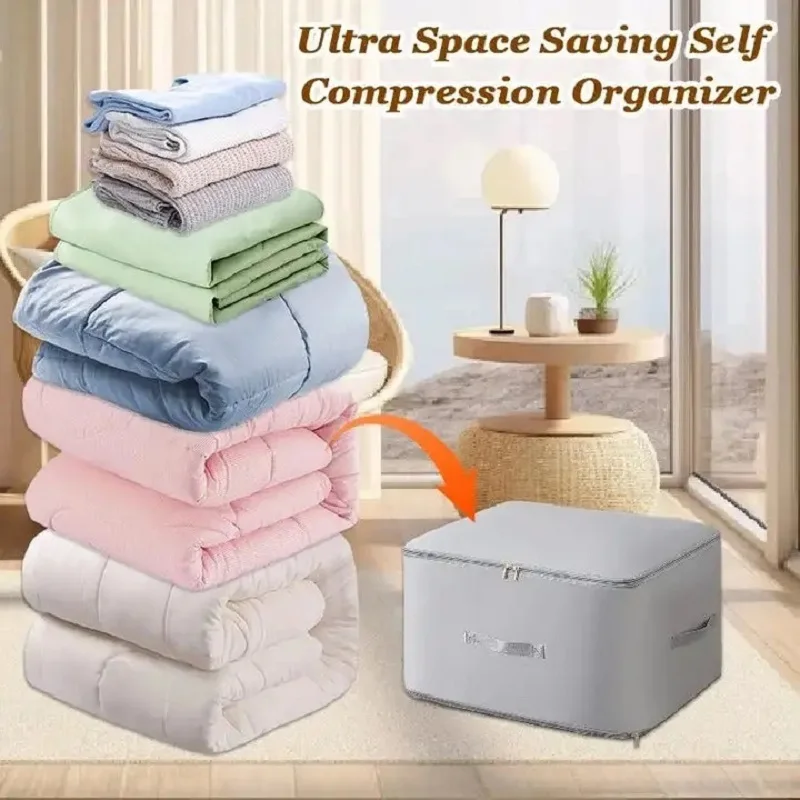 Large Capacity Clothes Storage Bag Waterproof Cabinet Wardrobe Organizer Quilt Pillow Blanket Organizer Dustproof Bedding Storag 2