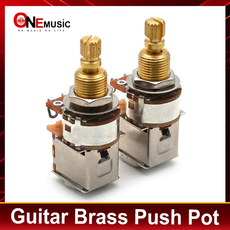 

2pcs Guitar Brass Shaft Push/Push Pots A500K/B500K/A250K/B250K Guitar Control Pot Potentiometer Guitar Parts