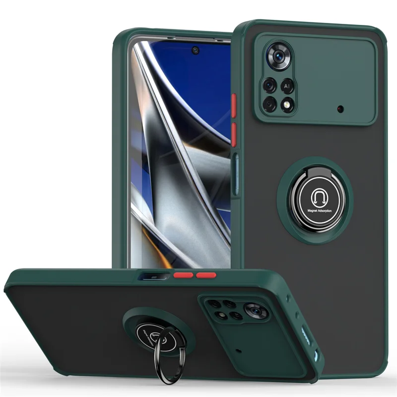 Magnetic Ring Stand Holder Armor Shockproof Case - Durable Back Cover
