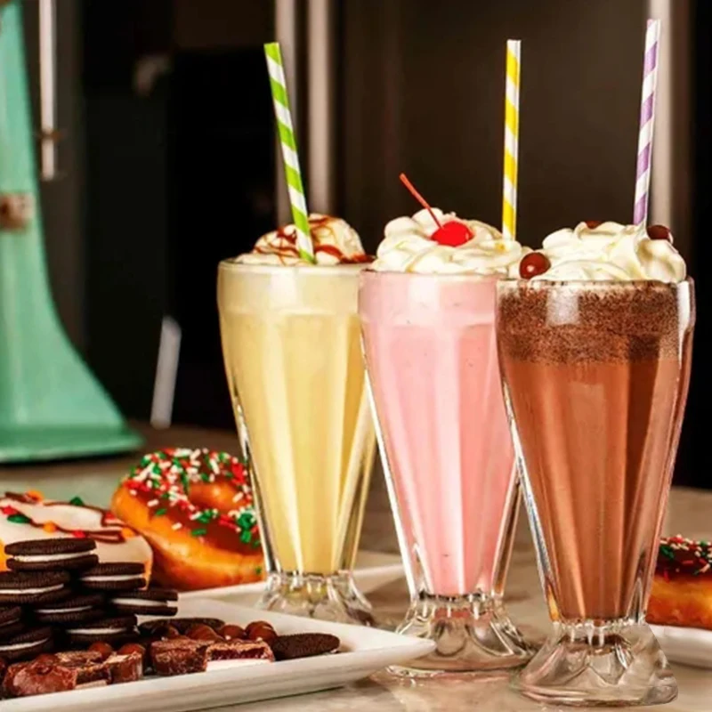 

Transparent Juice Glass Cold Drink Milk Tea Cup Home Restaurant Creative Vertical Bar Drink Smoothie Ice Cream Milkshake Cup