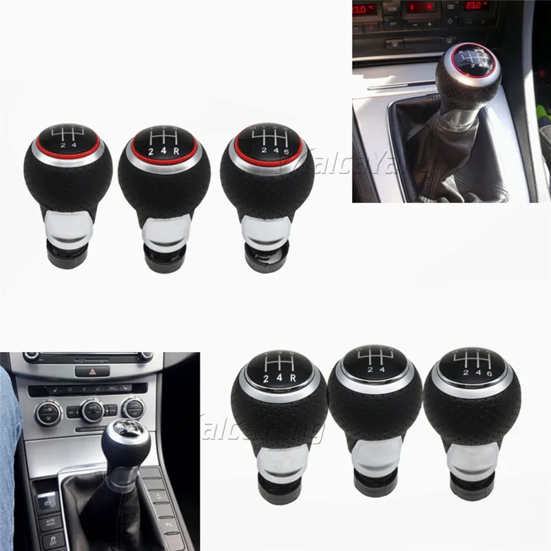 Black Red Line 5/6 Speed Car Shift Gear Knob Lever Gaitor For Audi Audi A4 B6 B7 Gear Shift