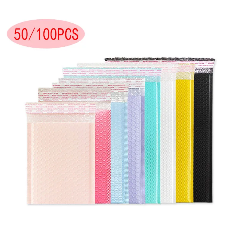 

50/100PCS Bubble Mailers Bag Adhesive Self-Seal Packaging Bubble Envelope Bag Waterproof Small Business Supplies Poly Mailer Bag