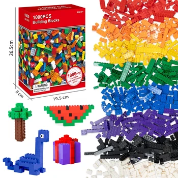 1000 DIY creative building blocks bulk set Urban Classic building blocks Assembled birthday gift children's educational toys