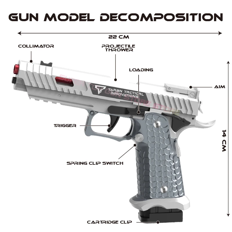 2024.Shell Ejection 2011 Pistol  Empty Hanging 1911 Continuous Soft Bullet Launcher Toy Gun (Quick Disassembly) 4