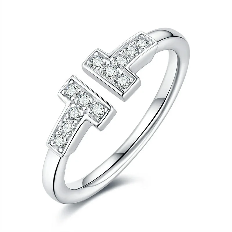 

Женское кольцо из серебра 925 пробы, с платиновым покрытием и бриллиантом