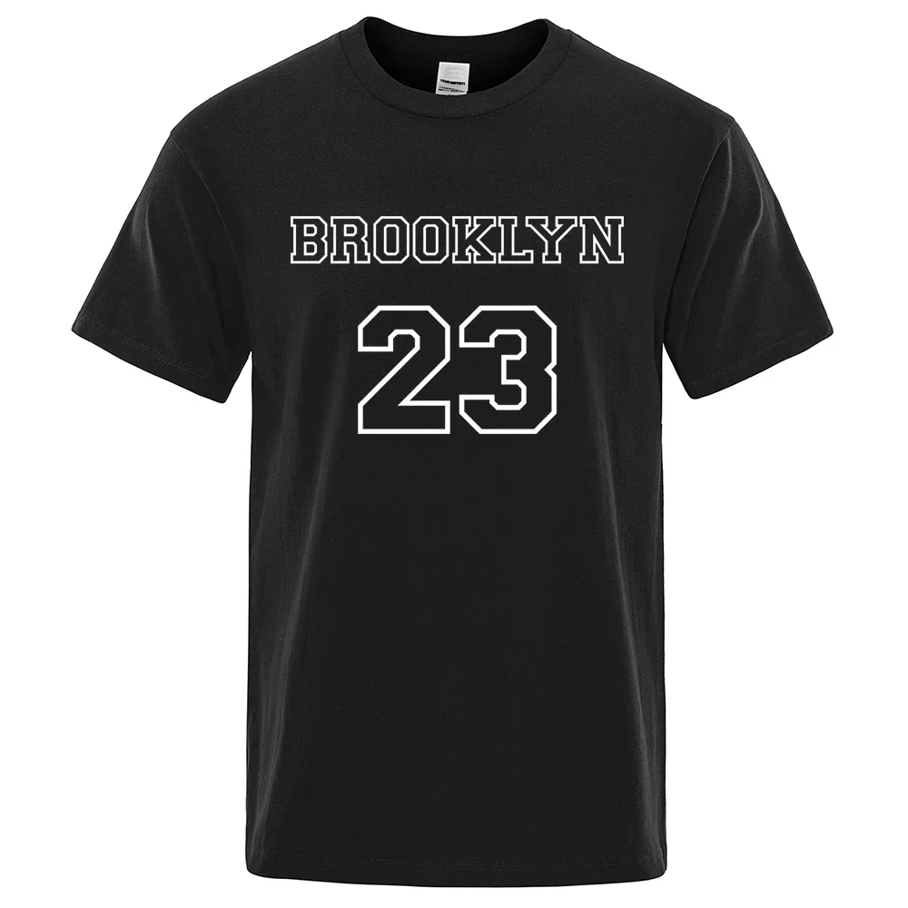 

Модная футболка с принтом Brooklyn 23, мужские футболки, рубашки, брендовая одежда с круглым вырезом, повседневная мужская футболка с коротким рукавом