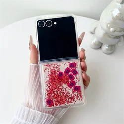 Dynamic Glossy Glitter Quicksand Liquid Luxury Folding Phone Case - Galaxy Z Flip5 (A)