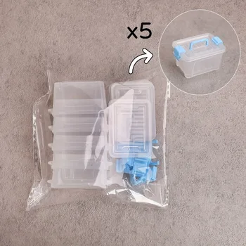 5 mini scatole portaoggetti per valigie trasparenti per piccoli oggetti, decorazioni per scene in miniatura fai da te, oggetti di scena per fotografia, elementi essenziali artigianali