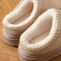 New Fashion Fluffy Platform Slippers for Women 2025 Winter Plush Warm Cotton Shoes Woman Comfort Non Slip Unisex Home Slippers 6