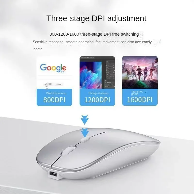 Wireless Gaming Mouse Wireless Mouse Ergonomic Mouse For Laptop PC Bluetooth Rechargeable Silent USB For Xiaomi Pad