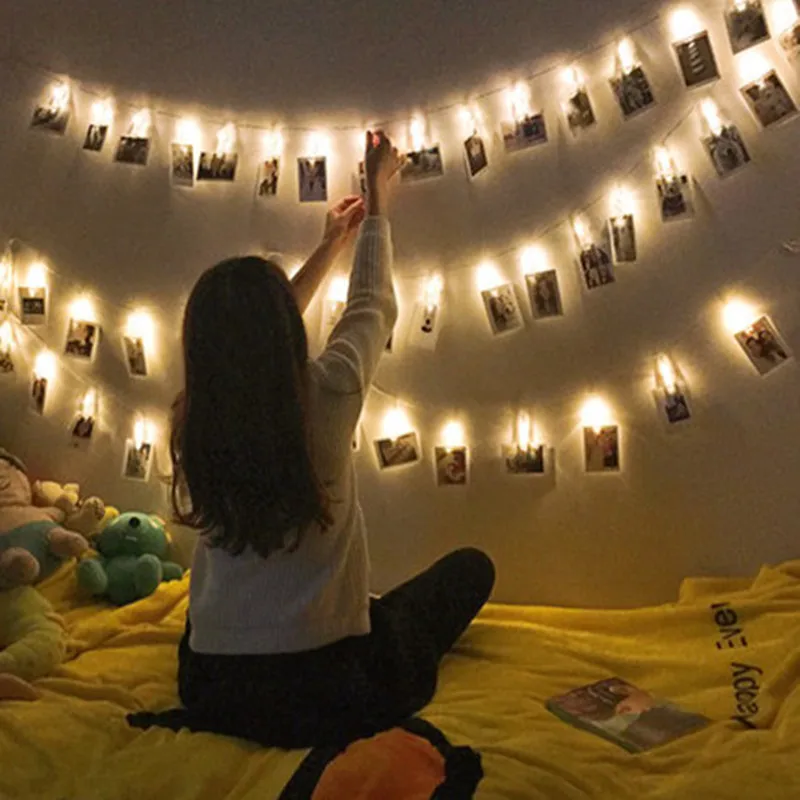 

LED String Lights Photo Clip USB Outdoor Battery Operated Garland Christmas Decoration Holiday Party Wedding Xmas Fairy Lighting