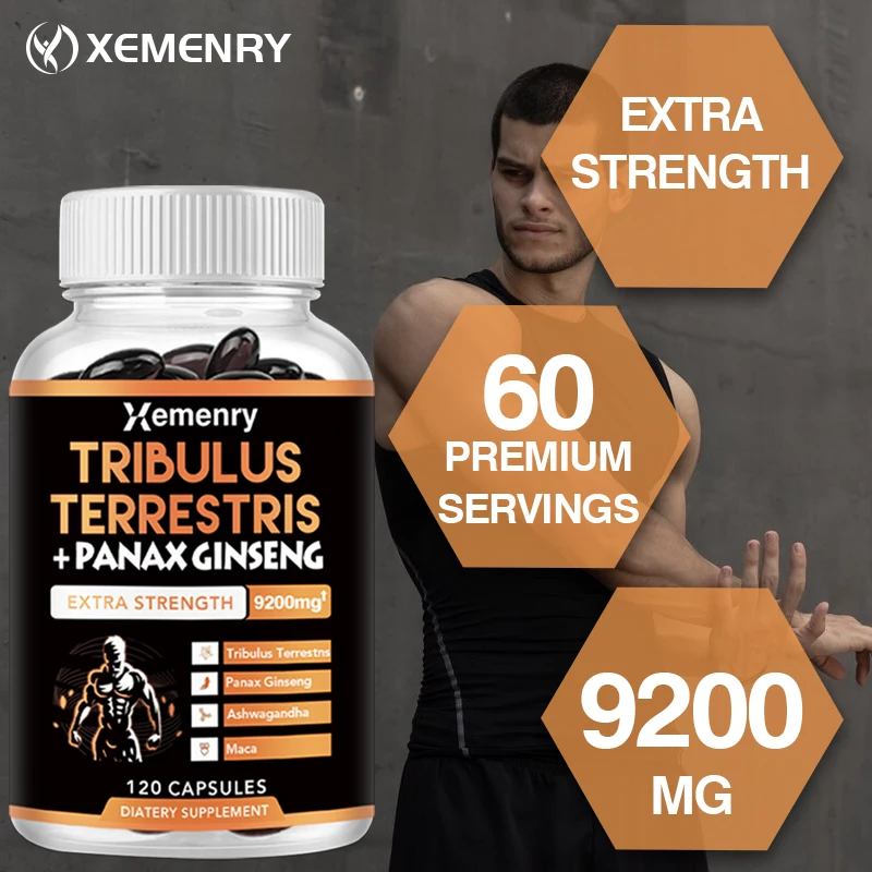 Tribulus + Ginseng Supplement-Promotes Energy Production To Help Improve Mood, Energy, Endurance and Performance
