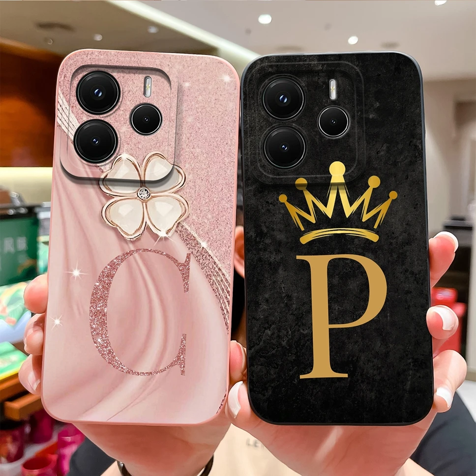 Phone Case For Xiaomi Redmi Note 14 Pro 4G 5G Capa Pretty A To Z Letter Protective Back Cover For Redmi Note14Pro Fundas Coque