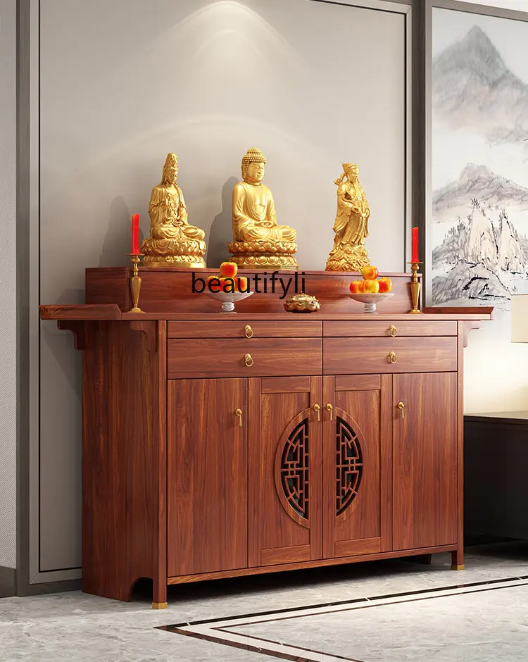 

Altar Incense Burner Table Household Solid Wood Desk Buddha Shrine Living Room Middle Hall Cabinet Incense Table