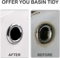 4pcs Basin Sink Round Tidy Trim Chrome Overflow Cover Rings Hole Hollow Ring Replacement Ceramic Pots for Home Bathroom Kitchen 3